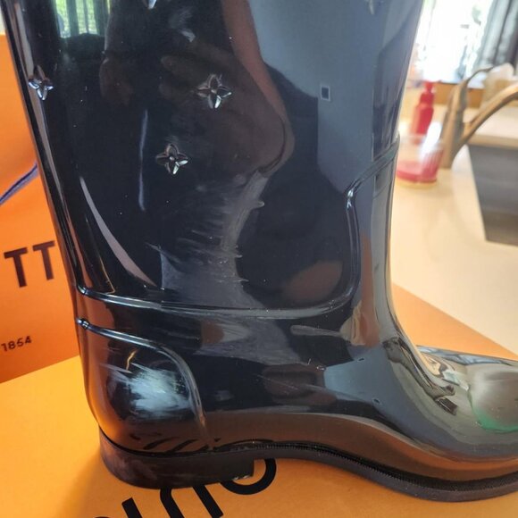 Louis Vuitton Monogram Drop Flat High Rain Boots Size 41 with Dustbag and Box - Picture 2 of 8